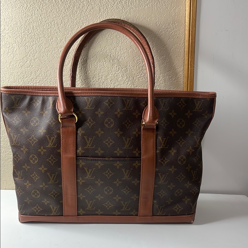 Louis Vuitton Monogram Sac Weekend PM Brown Tote Bag